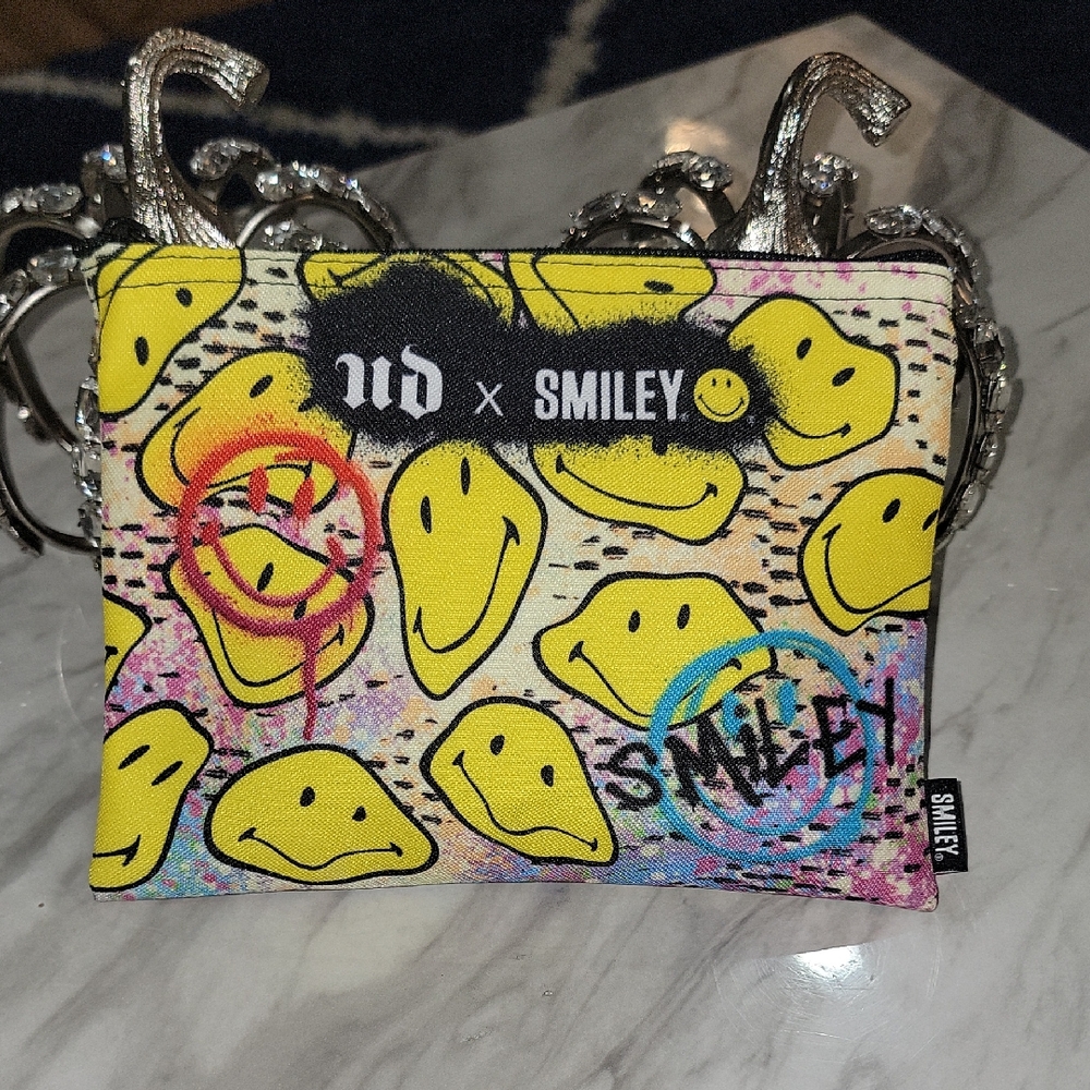 Smiley Face Multi-color Pouch by Urban Decay With Makeup Samples